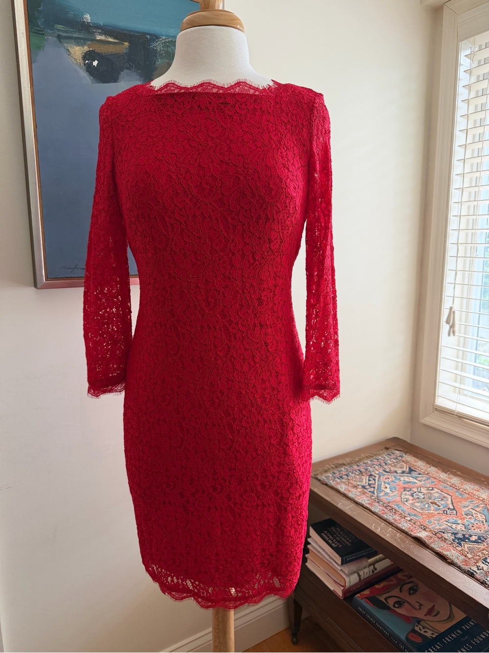 Adrianna Papell Red Lace Sheath Dress (Women’s 8)